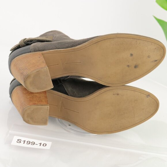 Dolce Vita Womens Sierra Boot Size 10 Gray Suede Block Heel Bootie Boho Chic - Picture 8 of 12